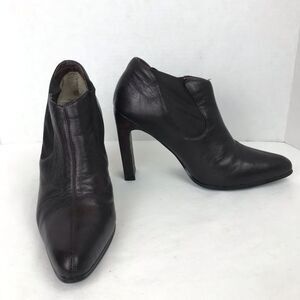 Colin Stuart Brown Leather Heeled Booties Sz 7